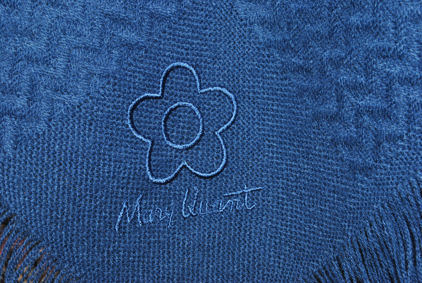 Navy Blue Wool Scarf from Mary Quant