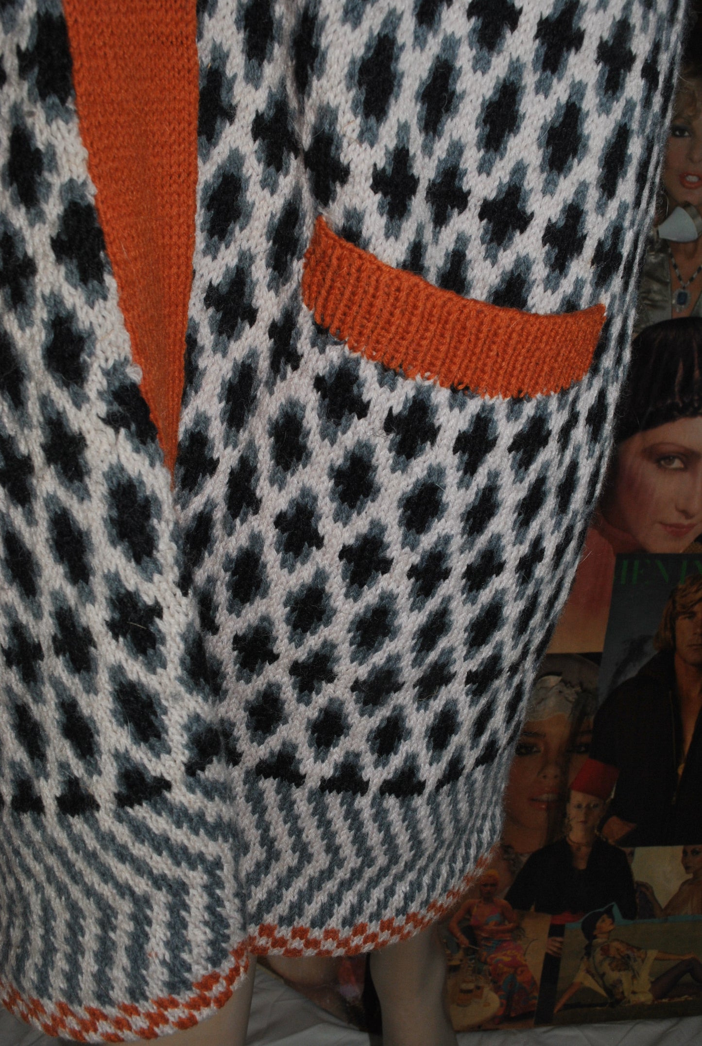Unlabelled Bill Gibb cardigan knit by Mildred Boulton