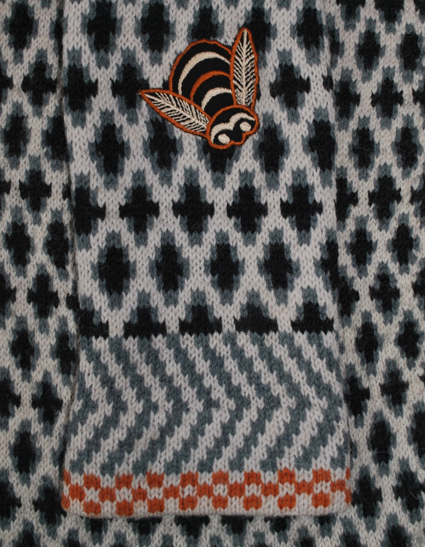 Unlabelled Bill Gibb cardigan knit by Mildred Boulton