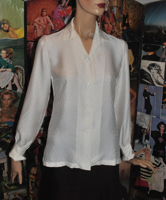 Vintage Silk Jacqard Blouse