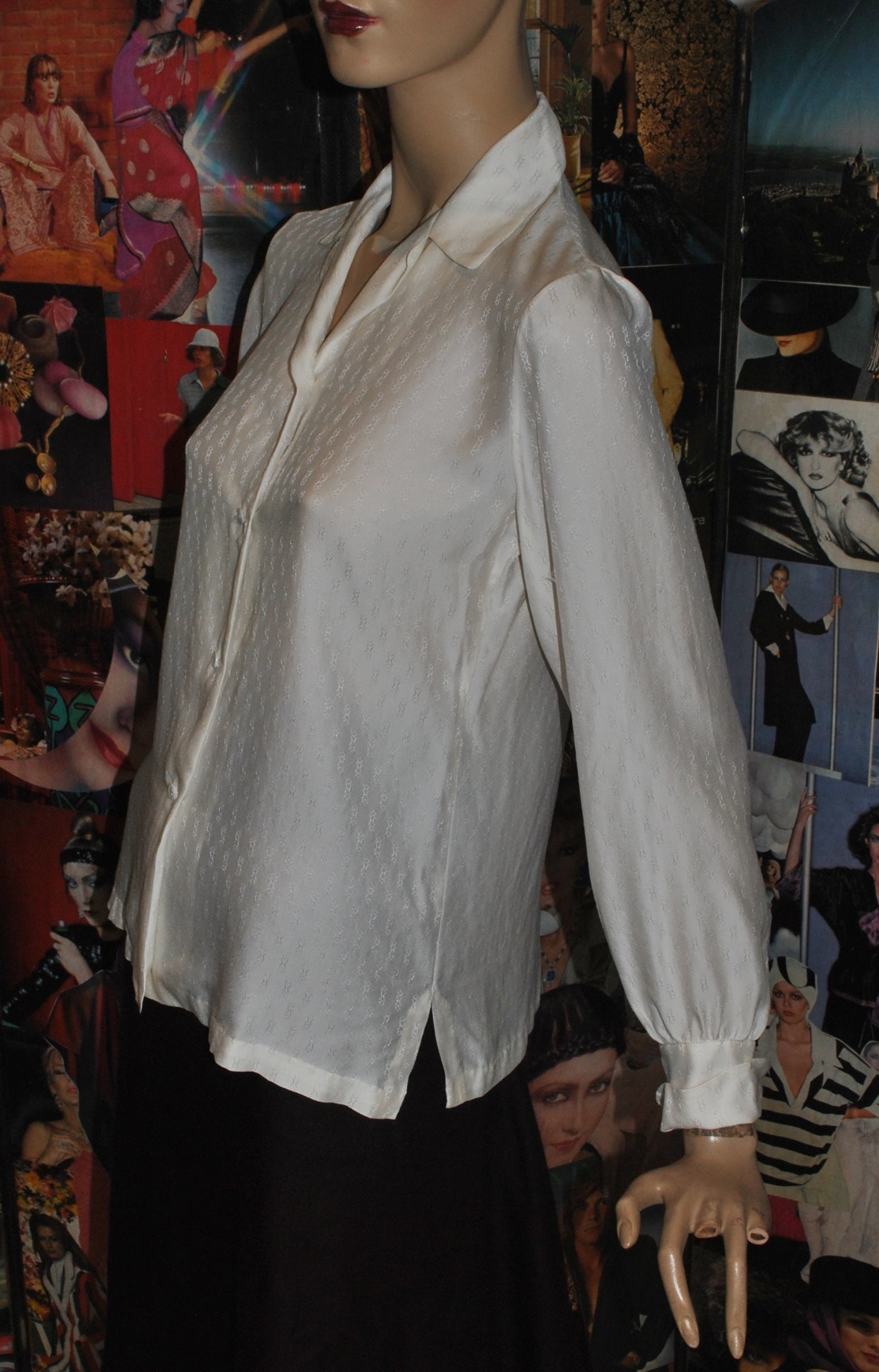 Vintage Silk Jacqard Blouse