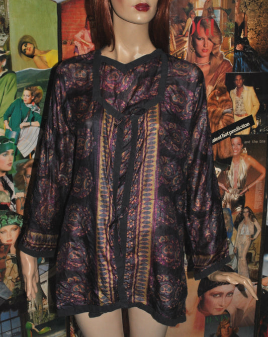 Unlabelled Indian Printed Silk Blouse