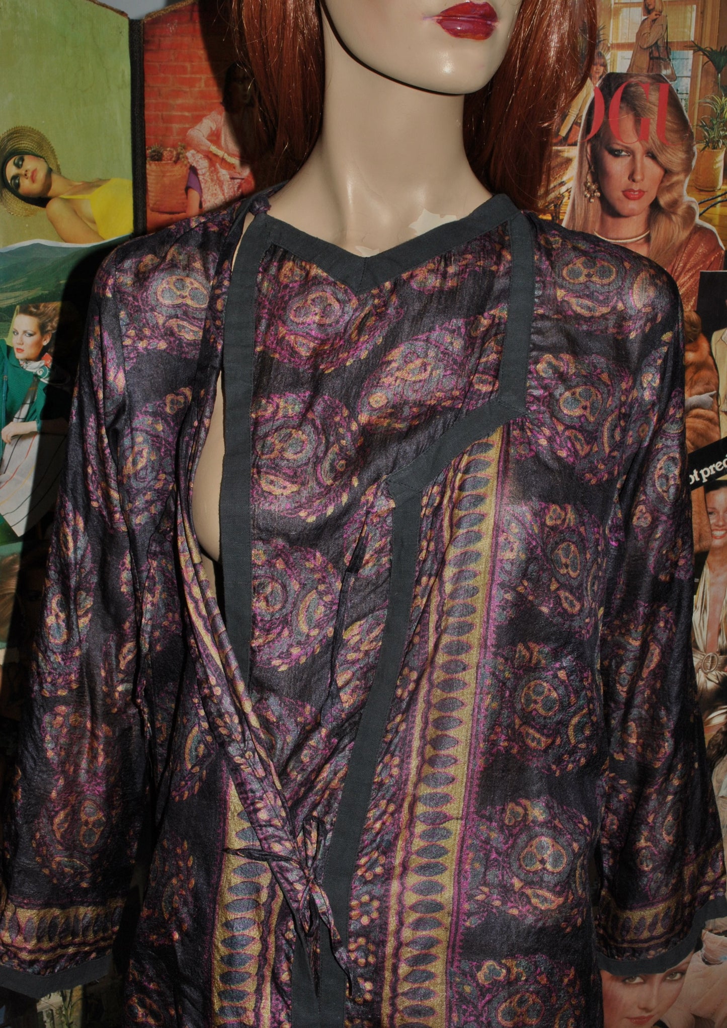 Unlabelled Indian Printed Silk Blouse