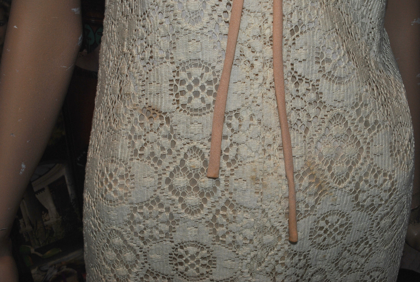 Cream Cotton Lace Empire Dress from Sherman of London