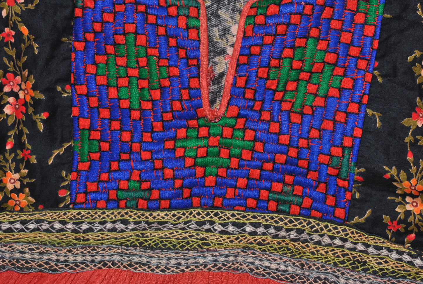 Unlabelled Afghan Style Orange Dress with Embroidery