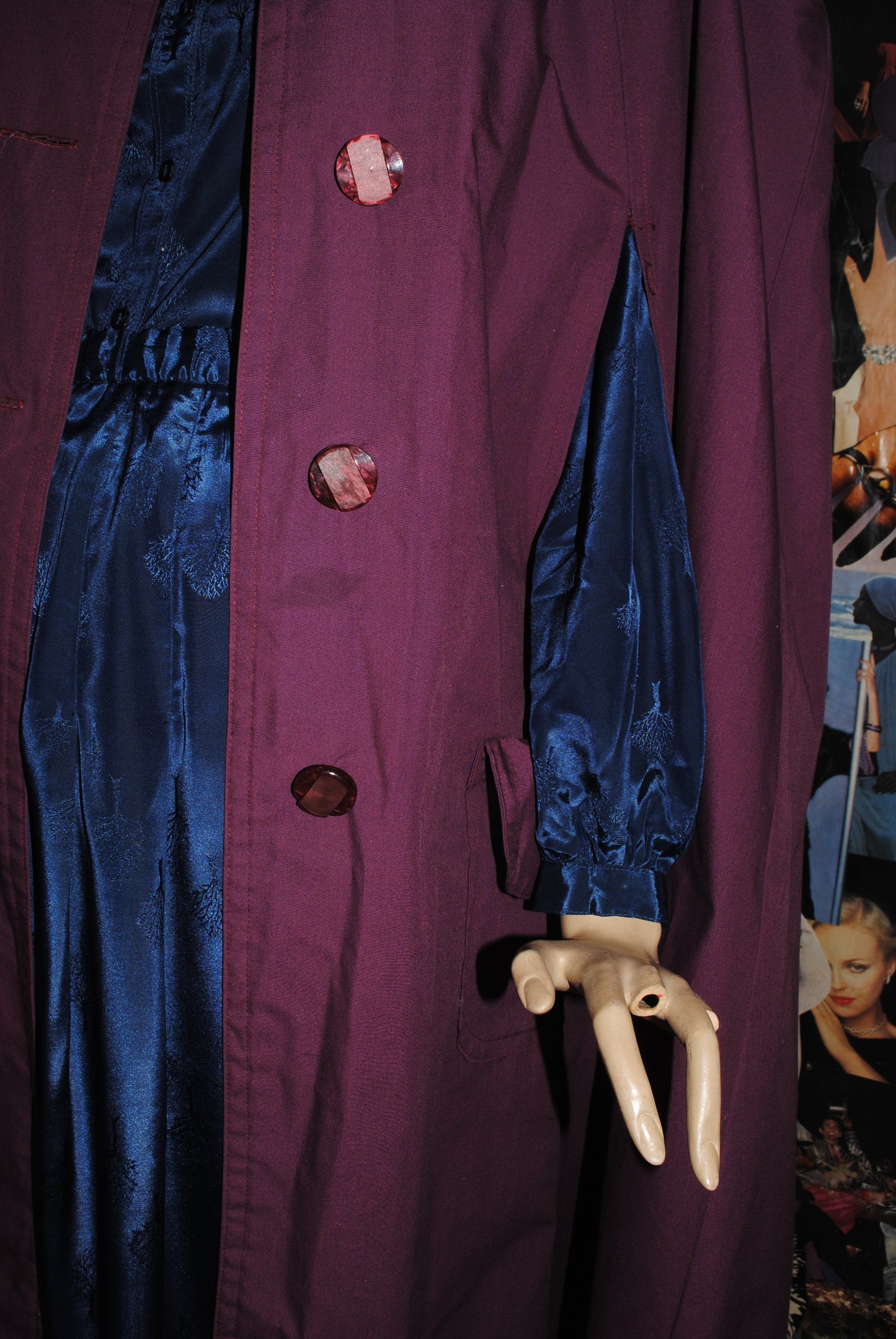 Hooded Plum Mackintosh Cape