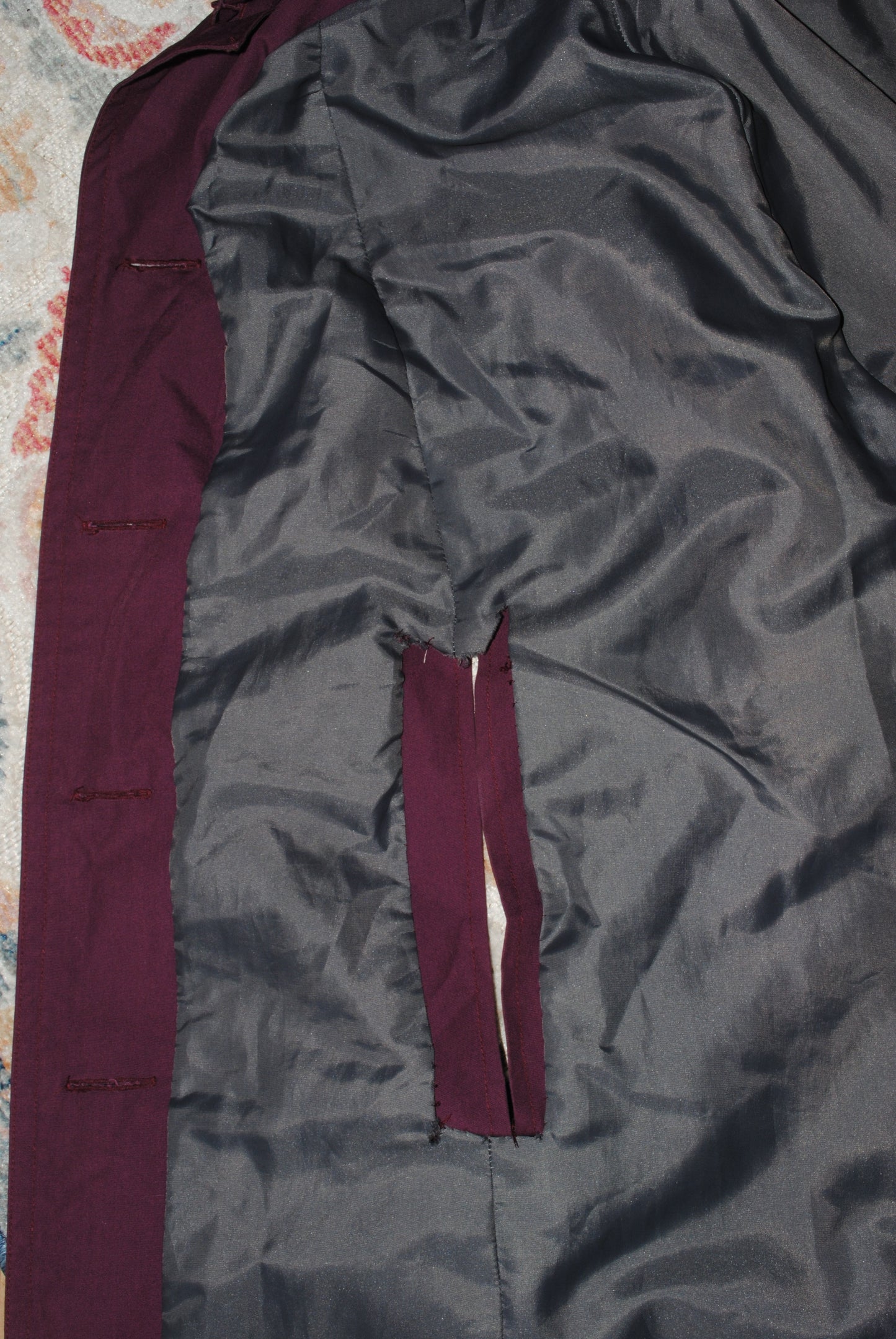 Hooded Plum Mackintosh Cape