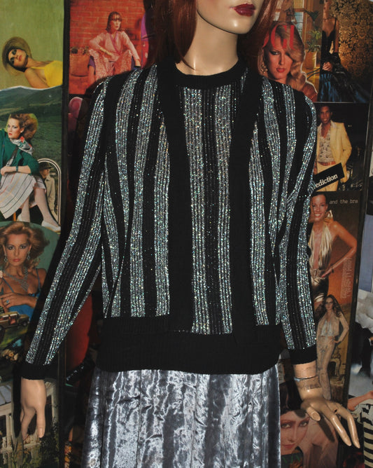 Black and Silver Lurex Knit Set