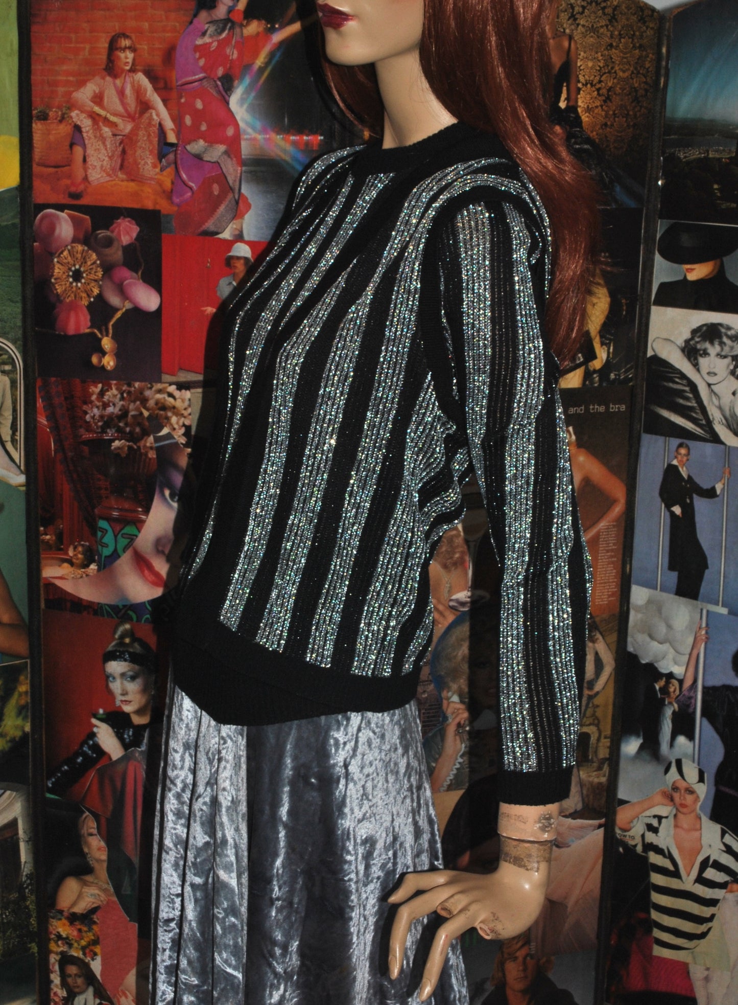 Black and Silver Lurex Knit Set