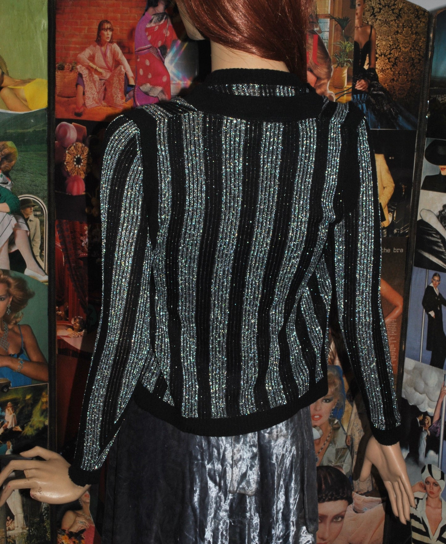 Black and Silver Lurex Knit Set