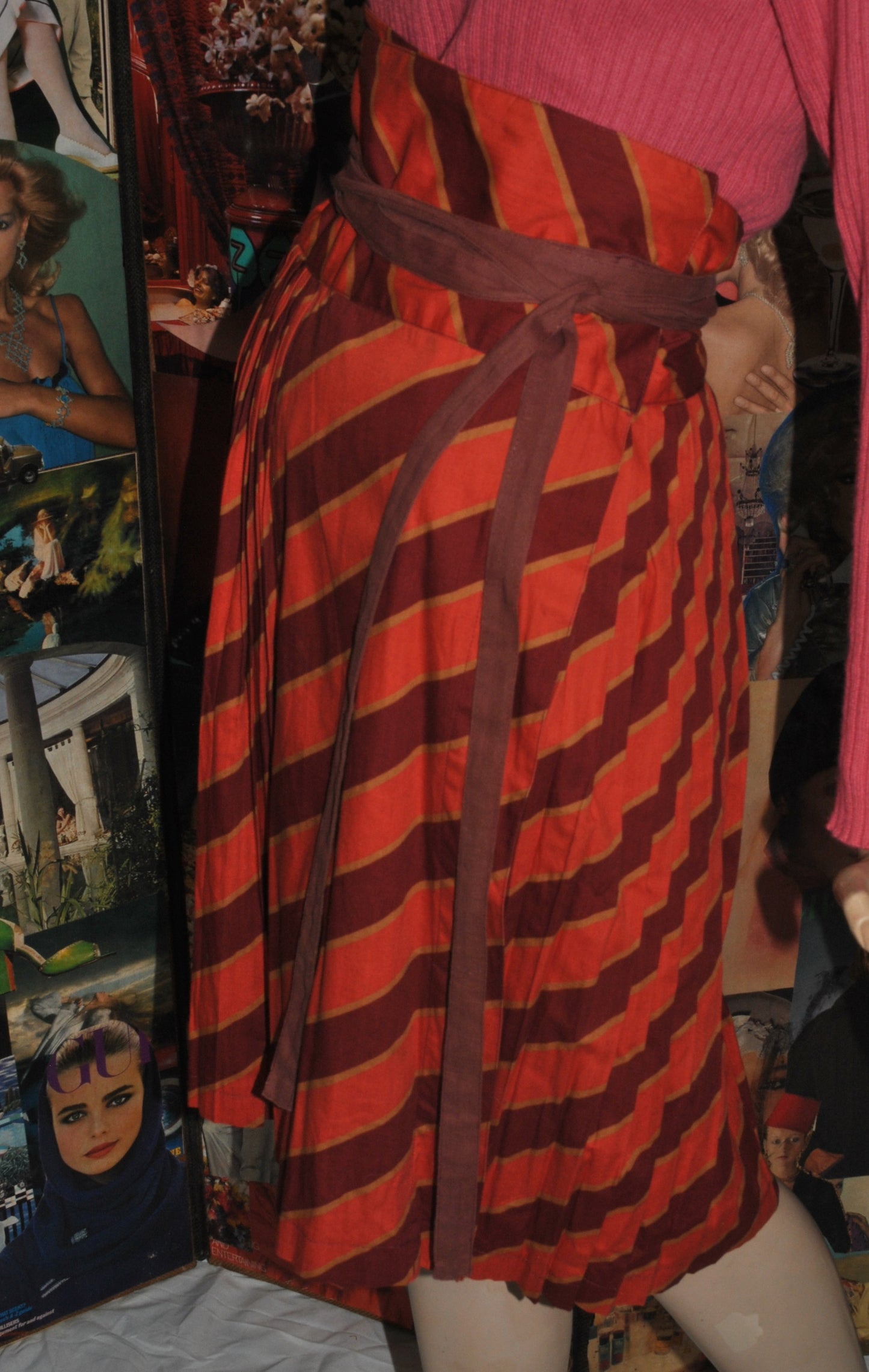 Kenzo Striped Wrap Skirt 'KENZO JAP' Label