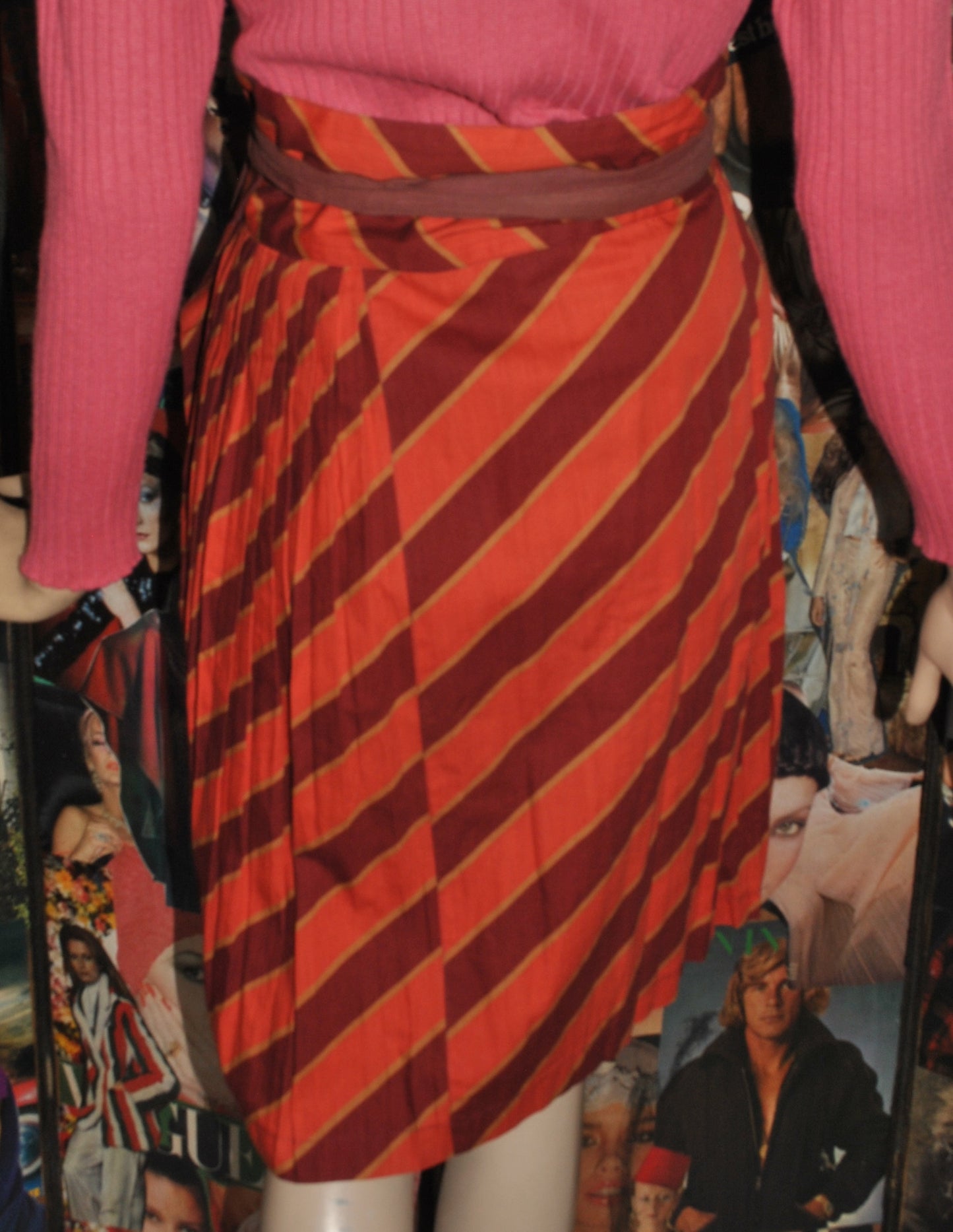 Kenzo Striped Wrap Skirt 'KENZO JAP' Label