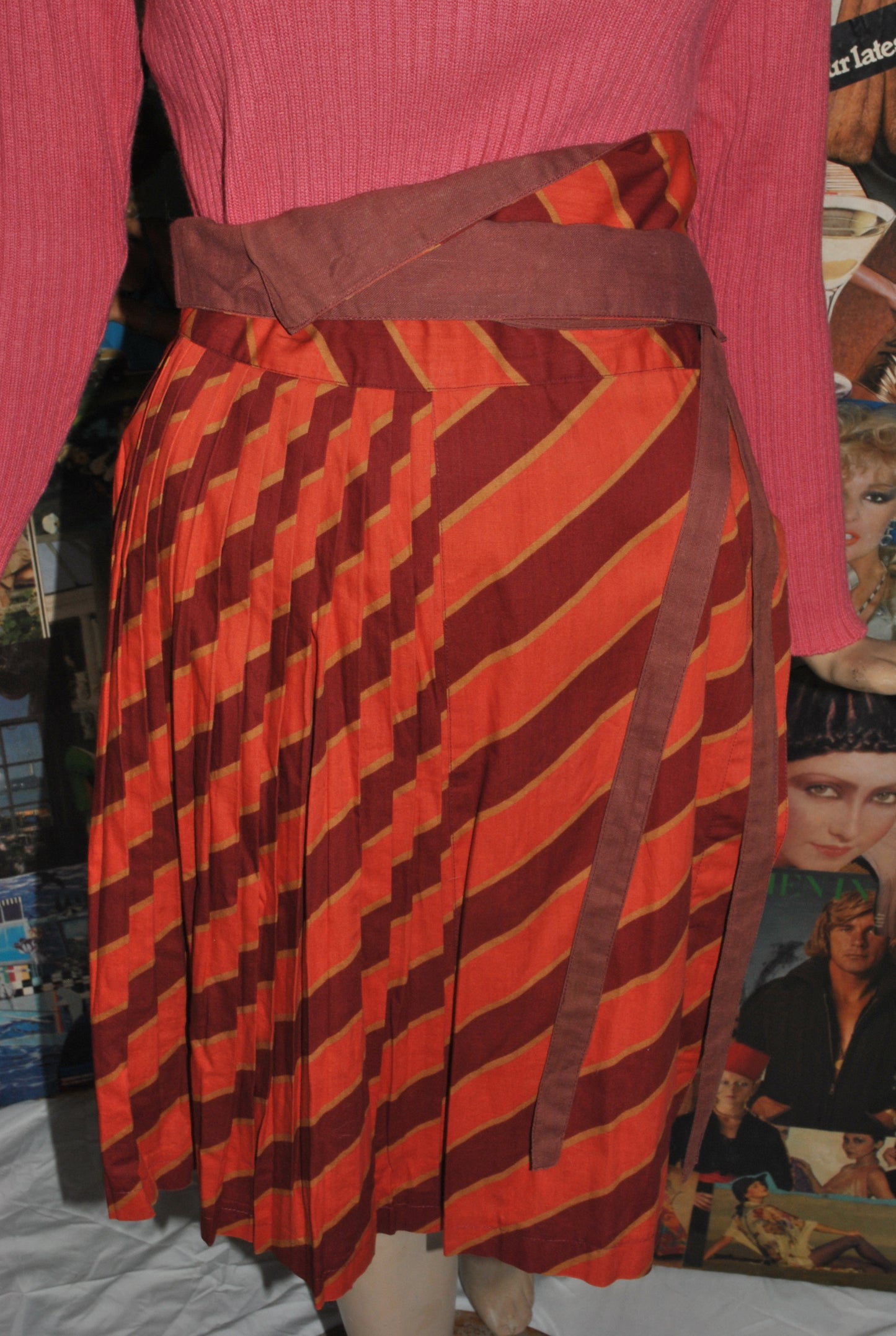 Kenzo Striped Wrap Skirt 'KENZO JAP' Label