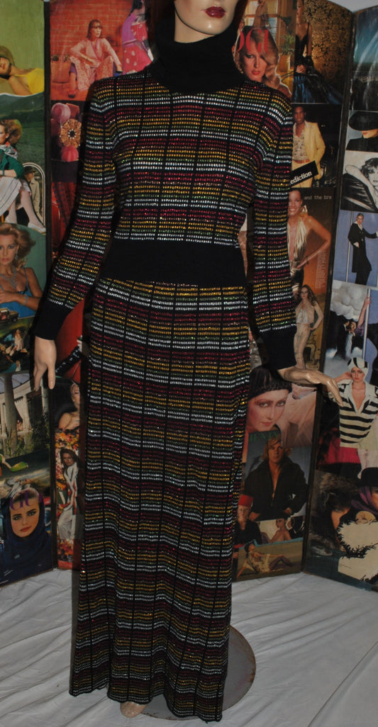 Multicoloured lurex knit striped set from Tricoville