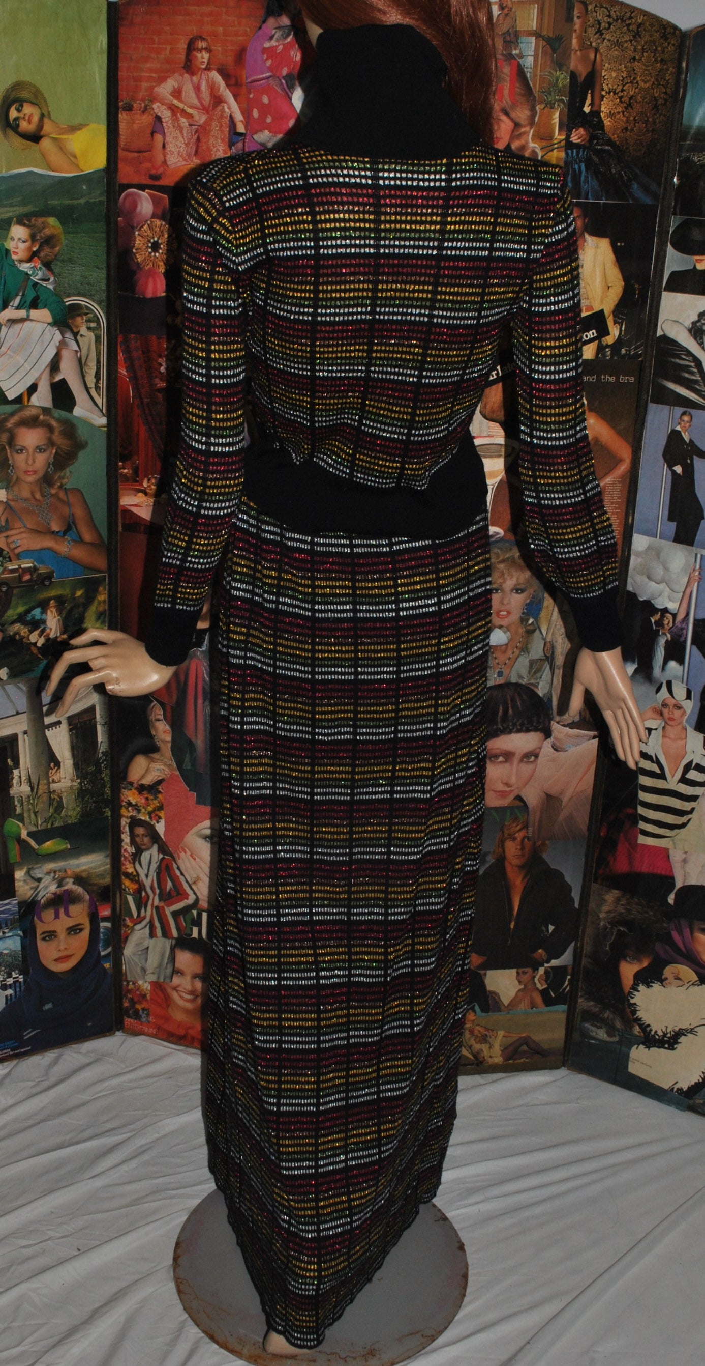 Multicoloured lurex knit striped set from Tricoville